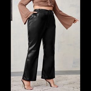High Rise Flare Pleather Pants